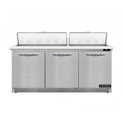 Continental SW72N18C-FB 72" Sandwich/Salad Prep Table w/ Refrigerated Base, 115v, Stainless Steel