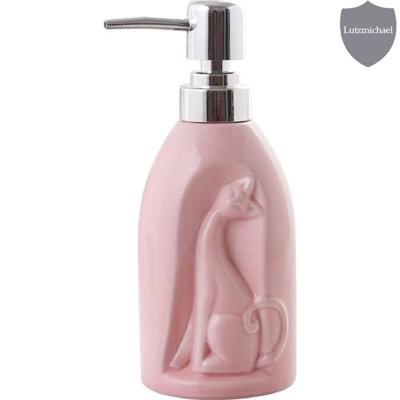 Red Barrel Studio® Bagdonas Cat Shape Soap Dispenser Ceramic in Pink | 7.1 H x 2.8 W x 2.8 D in | Wayfair 0A58D25311374AABBFD339172F37C7EC