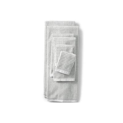 Turkish Quick-Dry Hydrocotton Textured Gingham Hand Towel - Lands' End - Gray