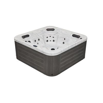 Luxury Spas 5 - Person 52 - Jet Acrylic Square Hot Tub w  Ozonator in Acrylic in Gray | 36 H x 85 W x 85 D in | Wayfair WS-594