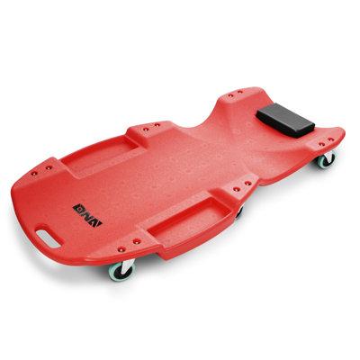 DNA Motoring 48" Heavy-Duty Low-Profile Roller Automotive Creeper w/ Padded Headrest (Red) Plastic | 46.5 H x 23 W x 4 D in | Wayfair TOOLS-00238