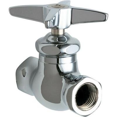 CHICAGO FAUCET 45-ABCP Multi-Turn Stop, Straight, 1/2 Inx1/2 In