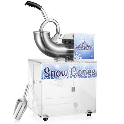 Olde Midway Commercial Snow Cone Machine, Countertop Ice Shaver & Slush Maker in Blue/Gray/White | 35.5 H x 16.5 W x 12.5 D in | Wayfair