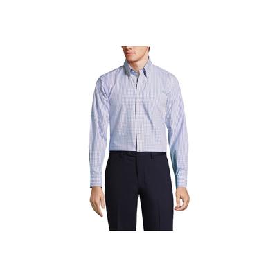 Men's Tailored Fit No Iron Pattern Supima Cotton Pinpoint Buttondown Collar Dress Shirt - Lands' End - Pink - 15H35