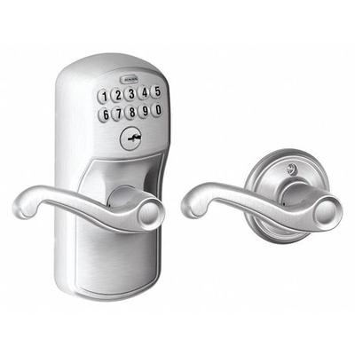 SCHLAGE RESIDENTIAL FE575 PLY626FLA Electronic Lock,Lever,Satin Chrome
