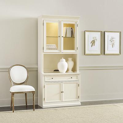 Tuscan Cabinet & Hutch with Doors - Off White - Ballard Designs - Ballard Designs