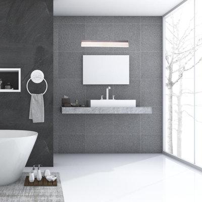 Ebern Designs Alphanso 1-Light Dimmable LED Nickel Vanity Light in Gray/White | 4.75 H x 24 W x 3.63 D in | Wayfair