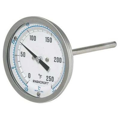 ASHCROFT 30EI60R Dial Thermometer,Fits 1/2 in Pipe