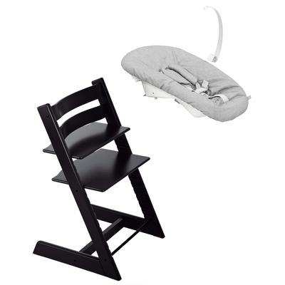 Tripp Trapp Chair + Newborn Set Bundle - Black