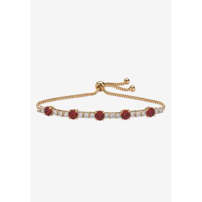 Women's 1.60 Cttw. Birthstone And Cz Gold-Plated Bolo Bracelet 10" by PalmBeach Jewelry in January