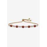 Women's 1.60 Cttw. Birthstone And Cz Gold-Plated Bolo Bracelet 10