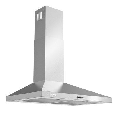 Cosmo 30" 250 CFM Ducted Wall Mount Range Hood in Stainless Steel w/ Mesh Filter & Light Included Stainless Steel in Gray | 30 W x 18.9 D in | Wayfair