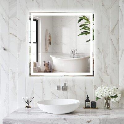 Orren Ellis Kedarnath Led Bathroom Mirror w  Lights, Smart Dimmable Vanity Mirrors For Wall, Anti-Fog Backlit Lighted Makeup Mirror in White | Wayfair