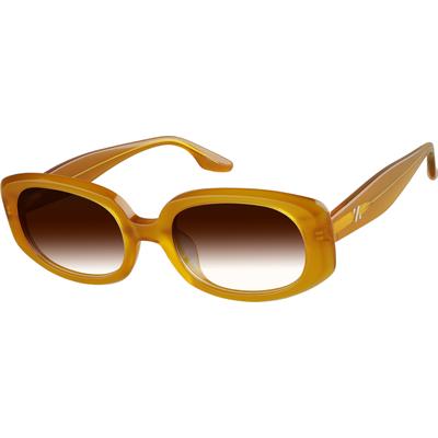 Zenni Oversized Oval Rx Sunglasses Yellow Plastic Full Rim Frame