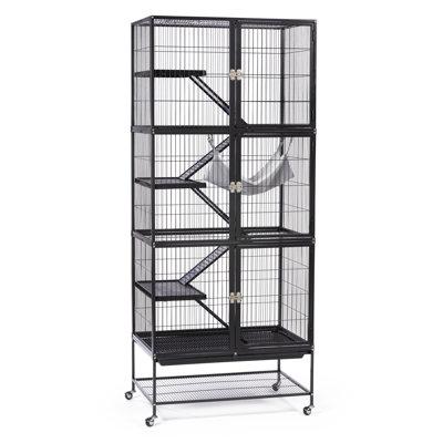 Prevue Hendryx Prevue Pet Products Modular Ferret Stack Series Metal (provides the best ventilation) in Black | 72 H x 31 W x 20 D in | Wayfair