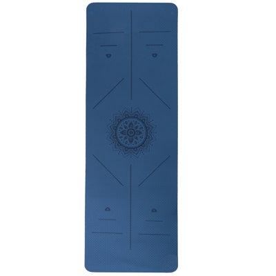 Wakeman Outdoors Yoga Mat w/ Alignment Marks - Lightweight Exercise Mat for Home, Travel Workout Rubber in Blue | 71 H x 24 W x 0.25 D in | Wayfair