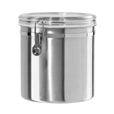 OGGI Stainless Steel Clamp Canister w/Clear Lid Metal | 8 H x 7.75 W x 7.75 D in | Wayfair 5305.0