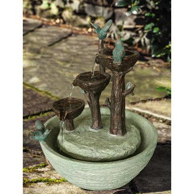 Hi-Line Gift Ltd. Birds Playing Fountain Indoor For Tabletop Décor | 12.01 H x 9.65 W x 10.24 D in | Wayfair 79554-O