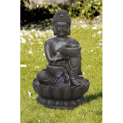 Hi-Line Gift Ltd. 13.75" H Buddha Fountain w/ LED For Tabletop Décor | 13.75 H x 6.3 W x 8.27 D in | Wayfair 79554-N