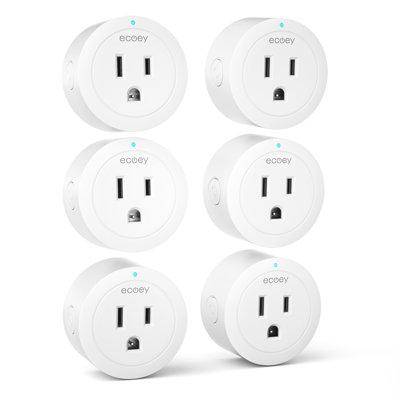 Ecoey Smart Home Wi-fi Outlet w/ Timing & Appointment Smart Plug in White | Wayfair YX-WS01-6 PACKS