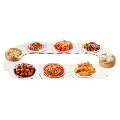 The Party Aisle™ Manual Swivel Dining Table Rotating Food Turntable Food Serving Plastic in White | 20.47 W x 47.24 D in | Wayfair