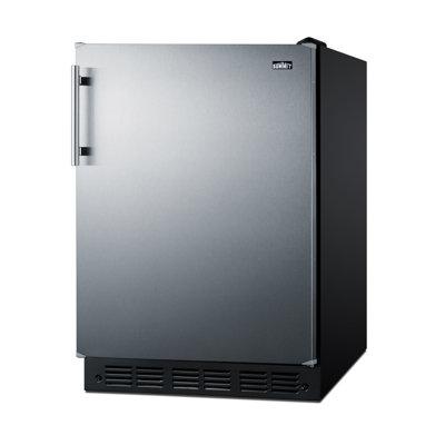 Summit Appliance 5.5 Cubic Feet cu. ft. Freestanding Mini Fridge Stainless Steel in Black/Gray | 32.13 H x 23.63 W x 24 D in | Wayfair FF6BK2SSADA