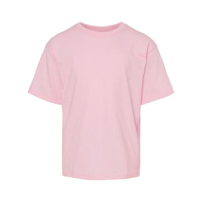M&O MO4850 Youth Gold Soft Touch T-Shirt in Light Pink size Medium | Cotton 4850