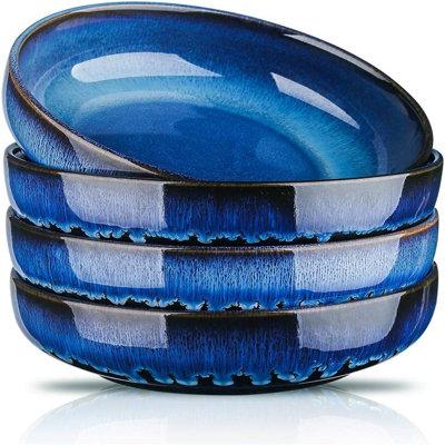Bungalow Rose Jodhi Ceramic Dinnerware Set - Service for 4 in Black/Blue | Wayfair 6FFF8EAB6AEE46C1A86ADB21F31DD8C1