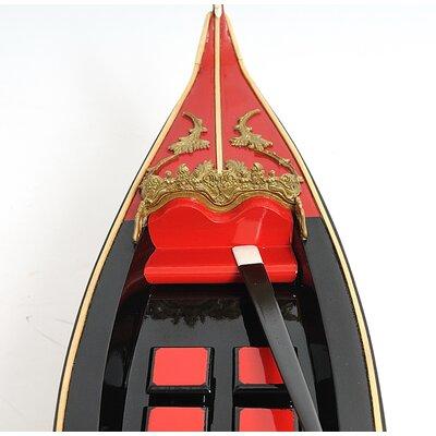 Old Modern Handicrafts Venetian Gondola Model Boat Wood in Black/Brown, Size 8.0 H x 23.0 W x 6.0 D in | Wayfair B083
