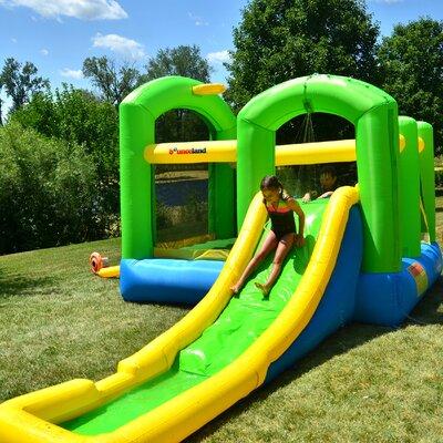Bounceland Inflatable 11.5' x 19' Bounce House Slide, Nylon in Blue/Green/Yellow | Wayfair 9125