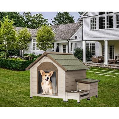 Tucker Murphy Pet™ Adante Cream Wood Dog House Wood House in Brown | 32 H x 41 W x 36 D in | Wayfair 11F5F93DD5474B6DA1091329D98BFA4B