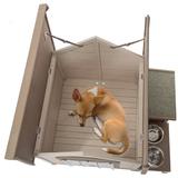 Tucker Murphy Pet™ Adante Cream Wood Dog House Wood House in Brown/Gray/White, Size 32.0 H x 41.0 W x 36.0 D in | Wayfair