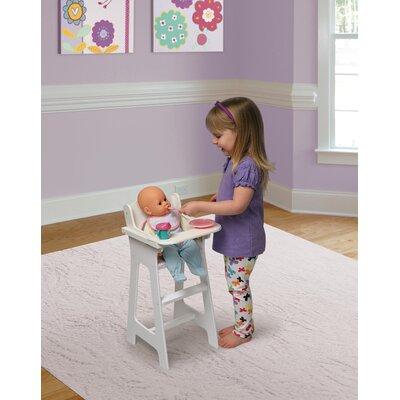 Badger Basket Doll High Chair w/ Accessories & Free Personalization Kit - White/Pink/Gingham Wood in Brown | 24 H x 10.5 W x 12.5 D in | Wayfair