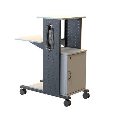 Luxor WorkplaceEssentials 4-Shelf Mobile Presentation Station AV Cart w/ Cabinet Metal in Black/Gray | 38.5 H x 18.25 W x 34.5 D in | Wayfair