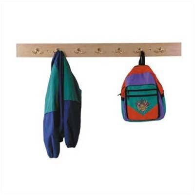 Jonti-Craft® Wood 7 - Hook Wall Mounted Coat Rack Wood Plastic in Brown | 4 H x 42 W x 2.5 D in | Wayfair 0767JC
