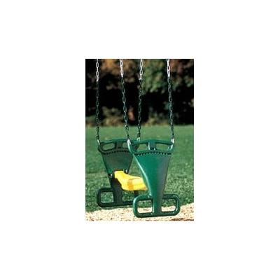 Creative Playthings Back to Back Gliders w/ Chains Plastic/Metal in Brown/Green/Yellow | 40 H x 15.5 W x 8.25 D in | Wayfair AA911-342
