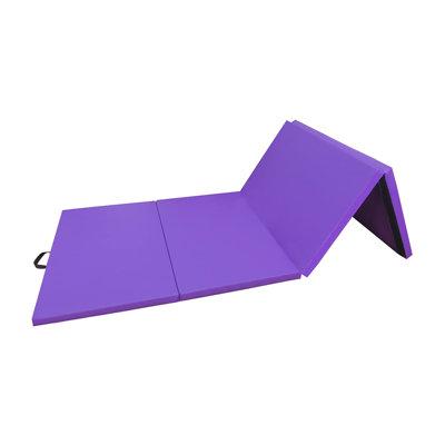 BalanceFrom Fitness All Purpose Folding Gymnastics Gym Exercise Mat for Yoga, Aerobics, Pilates, & Martial Arts Vinyl in Indigo | Wayfair BFGR-01PP