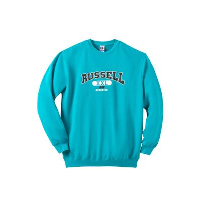 Men's Big & Tall Russell® Crew Sweatshirt by Russell Athletic in Aqua Black (Size 2XLT)