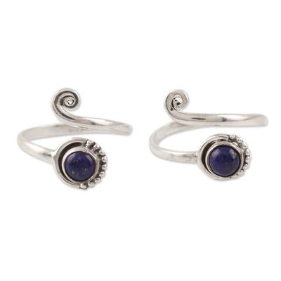 Royal Eddy,'Sterling Silver and Lapis Lazuli Toe Rings (Pair)'