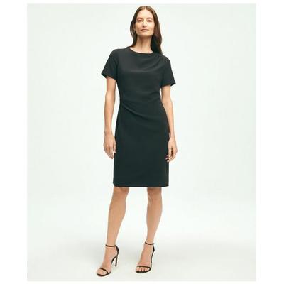 Brooks Brothers Women's Short-Sleeve Fine Twill Crepe Dress | Black | Size 4