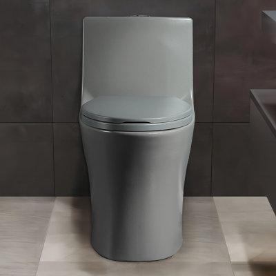 Upiker 1.6 GPF Elongated Comfort Height Floor Mounted One-Piece Toilet (Seat Included), Ceramic in Gray | 28.74 H x 15.16 W x 25.54 D in | Wayfair