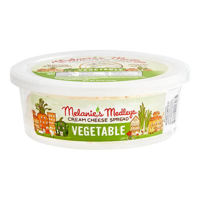 Melanie's Medleys Vegetable Cream Cheese 7.5 oz. Tub - 12/Case
