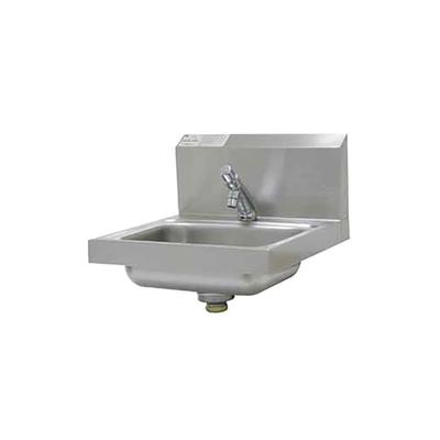 Advance Tabco 7-PS-72 Wall Mount Commercial Hand Sink w  14 L x 10 W x 5 D Bowl, Basket Drain, Self-Closing Metered Faucet, Silver