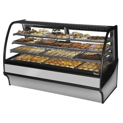 True TDM-DC-77-GE GE-S-S 77 1 4  Full Service Dry Bakery Case w  Curved Glass - (4) Levels, 115v, Silver | True Refrigeration
