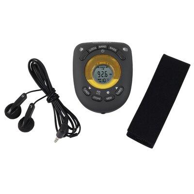 Jensen Digital AM/FM Stereo Armband Alarm Radio Tabletop Clock Plastic/Acrylic in Black/Gray | 2 H x 6.75 W x 6.2 D in | Wayfair SAB-55A