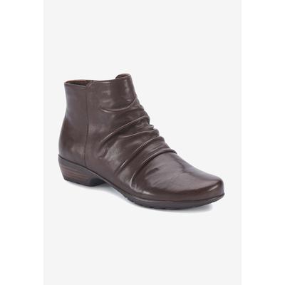 Extra Wide Width Women's Esme Bootie by Ros Hommerson in Brown Leather (Size 10 WW)