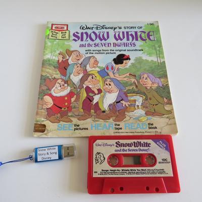 Disney Media | Disney Snow White Book & Cassette Tape & Usb Flash Drive With Mp3 Files | Color: Red/White | Size: Os