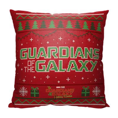 Marvel Gotg Holidayguardians Christmas Sweater 18X18 Printed Throw Pillow by The Northwest in O