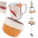 Home Sweet Home,'Curated Gift Set with Wind Chime and Ceramic Planter & Mug'