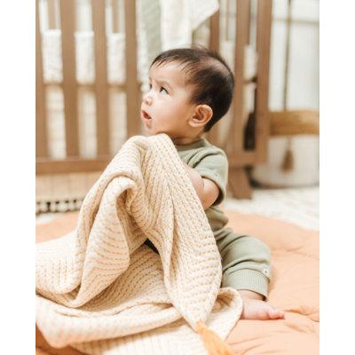 Orange Double Sided Baby Blanket, 100% Cotton, For Baby Nursery or Stroller by Crane Baby in Brown | 36 H x 36 W in | Wayfair BC-140BL-13